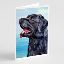 Load image into Gallery viewer, Black Labrador Retriever Greeting Cards -  Blank Note Cards – 8-Pack of Artist-Designed Cards with Envelopes