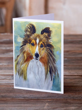 Load image into Gallery viewer, Sheltie Toby Greeting Cards -  Blank Note Cards – 8-Pack of Artist-Designed Cards with Envelopes