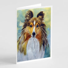 Load image into Gallery viewer, Sheltie Toby Greeting Cards -  Blank Note Cards – 8-Pack of Artist-Designed Cards with Envelopes
