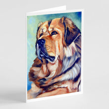 Load image into Gallery viewer, Tibetan Mastiff Greeting Cards -  Blank Note Cards – 8-Pack of Artist-Designed Cards with Envelopes