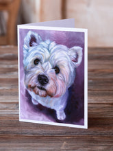Load image into Gallery viewer, Whatsup Westie Greeting Cards -  Blank Note Cards – 8-Pack of Artist-Designed Cards with Envelopes