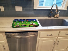 Load image into Gallery viewer, Corgi Backyard Circus Dish Drying Mat – Absorbent, Artistic Kitchen Essentials 7403DDM