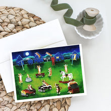 Load image into Gallery viewer, Corgi Backyard Circus Greeting Cards -  Blank Note Cards – 8-Pack of Artist-Designed Cards with Envelopes