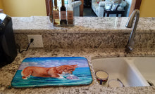 Load image into Gallery viewer, Corgi Sea Shell Find Dish Drying Mat – Absorbent, Artistic Kitchen Essentials 7407DDM