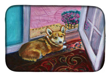 Load image into Gallery viewer, Corgi Watching from the Door Dish Drying Mat – Absorbent, Artistic Kitchen Essentials 7410DDM