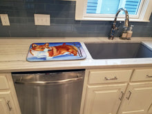 Load image into Gallery viewer, Corgi Cardinal Buddy Dish Drying Mat – Absorbent, Artistic Kitchen Essentials 7411DDM
