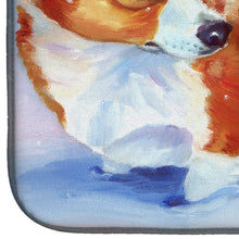 Load image into Gallery viewer, Corgi Cardinal Buddy Dish Drying Mat – Absorbent, Artistic Kitchen Essentials 7411DDM