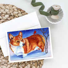 Load image into Gallery viewer, Corgi Cardinal Buddy Greeting Cards -  Blank Note Cards – 8-Pack of Artist-Designed Cards with Envelopes