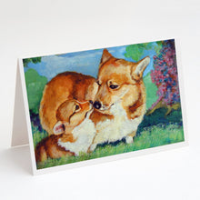 Load image into Gallery viewer, Corgi Momma's Love Greeting Cards -  Blank Note Cards – 8-Pack of Artist-Designed Cards with Envelopes