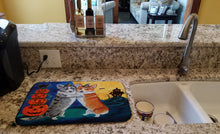 Load image into Gallery viewer, Corgi Halloween Scare Dish Drying Mat – Absorbent, Artistic Kitchen Essentials 7413DDM