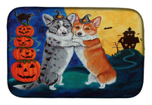 Load image into Gallery viewer, Corgi Halloween Scare Dish Drying Mat – Absorbent, Artistic Kitchen Essentials 7413DDM