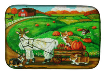Load image into Gallery viewer, Corgi Pumpkin Ride with Goat Dish Drying Mat – Absorbent, Artistic Kitchen Essentials 7414DDM