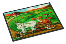 Load image into Gallery viewer, Corgi Pumpkin Ride with Goat Doormat - 18x27 Decorative Floor Mat – Indoor/Outdoor Rug with Artistic Flair 7414MAT