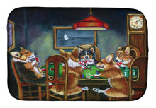 Load image into Gallery viewer, Corgi Playing Poker Dish Drying Mat – Absorbent, Artistic Kitchen Essentials 7416DDM