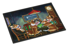 Load image into Gallery viewer, Corgi Playing Poker Doormat - 24x36 Decorative Floor Mat – Indoor/Outdoor Rug