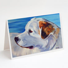 Load image into Gallery viewer, Great Pyrenees at the Beach Greeting Cards -  Blank Note Cards – 8-Pack of Artist-Designed Cards with Envelopes