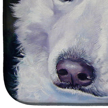 Load image into Gallery viewer, Great Pyrenees Contemplation Dish Drying Mat – Absorbent, Artistic Kitchen Essentials 7418DDM