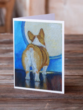 Load image into Gallery viewer, Corgi Butt Greeting Cards -  Blank Note Cards – 8-Pack of Artist-Designed Cards with Envelopes