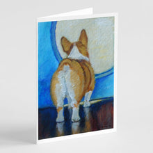 Load image into Gallery viewer, Corgi Butt Greeting Cards -  Blank Note Cards – 8-Pack of Artist-Designed Cards with Envelopes