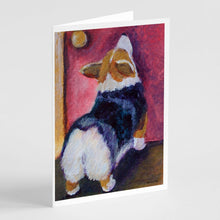 Load image into Gallery viewer, Corgi Let me in Greeting Cards -  Blank Note Cards – 8-Pack of Artist-Designed Cards with Envelopes