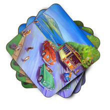 Load image into Gallery viewer, Corgi Hyde Park Coasters - Set of 4 Lightweight Foam, Absorbent Drink Coasters set of 4 7436FC
