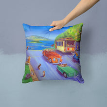 Load image into Gallery viewer, Corgi Hyde Park Throw Pillow - 14x14 Decorative Pillow – Art for Your Home &amp; Patio 7436PW1414