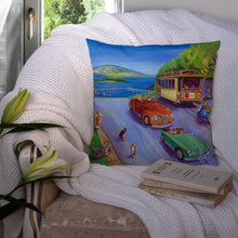 Load image into Gallery viewer, Corgi Hyde Park Throw Pillow - 14x14 Decorative Pillow – Art for Your Home &amp; Patio 7436PW1414