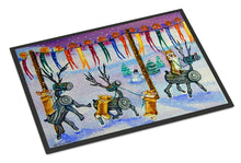 Load image into Gallery viewer, Corgi Log Reindeer Race Christmas Doormat - 24x36 Decorative Floor Mat – Indoor/Outdoor Rug