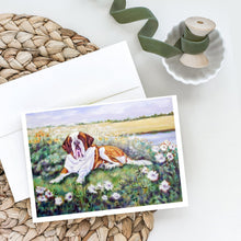 Load image into Gallery viewer, Saint Bernard in Flowers Greeting Cards -  Blank Note Cards – 8-Pack of Artist-Designed Cards with Envelopes