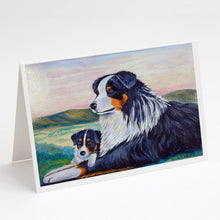 Load image into Gallery viewer, Australian Shepherd Greeting Cards -  Blank Note Cards – 8-Pack of Artist-Designed Cards with Envelopes