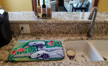 Load image into Gallery viewer, Bedlington Terrier Dish Drying Mat – Absorbent, Artistic Kitchen Essentials 7512DDM