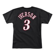 Load image into Gallery viewer, Allen Iverson Philadelphia 76ers Mitchell &amp; Ness 1997 Name &amp; Number T-Shirt