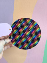 Load image into Gallery viewer, Rainbow Checkerboard Travel Earring Holder