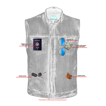Load image into Gallery viewer, Men's Blue Denim Motorcycle Vest with Lace &amp; Pockets