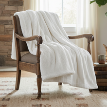 Load image into Gallery viewer, Tache White Ivory Polar Faux Fur with Sherpa Throw Blanket