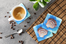 Load image into Gallery viewer, Shells Coasters - Set of 4 Lightweight Foam, Absorbent Drink Coasters