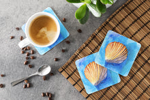Load image into Gallery viewer, Shells Coasters - Set of 4 Lightweight Foam, Absorbent Drink Coasters