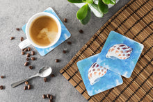 Load image into Gallery viewer, Shells Coasters - Set of 4 Lightweight Foam, Absorbent Drink Coasters