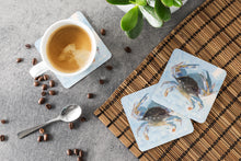 Load image into Gallery viewer, Crab Coasters - Set of 4 Lightweight Foam, Absorbent Drink Coasters