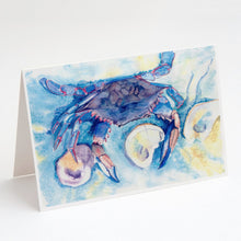 Load image into Gallery viewer, Crab and oyster Greeting Cards -  Blank Note Cards – 8-Pack of Artist-Designed Cards with Envelopes