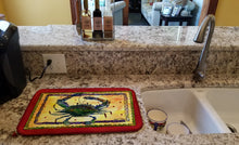 Load image into Gallery viewer, Crab Dish Drying Mat – Absorbent, Artistic Kitchen Essentials 8058DDM