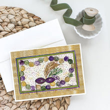 Load image into Gallery viewer, Mardi Gras Beads Greeting Cards -  Blank Note Cards – 8-Pack of Artist-Designed Cards with Envelopes