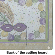 Load image into Gallery viewer, Mardi Gras  Glass Cutting Boards – Durable, Decorative Kitchen Art Large