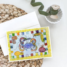 Load image into Gallery viewer, Crab Yellow Greeting Cards -  Blank Note Cards – 8-Pack of Artist-Designed Cards with Envelopes