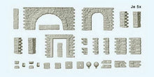 Load image into Gallery viewer, Preiser 18217 HO Scale Quarrystone Walls -- With Doorways, Arches &amp; Corner Posts