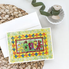 Load image into Gallery viewer, Kissing Fish Yellow and Green Greeting Cards -  Blank Note Cards – 8-Pack of Artist-Designed Cards with Envelopes