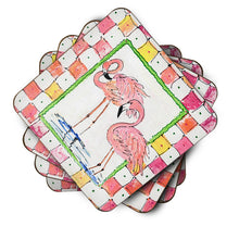 Load image into Gallery viewer, Bird - Flamingo Coasters - Set of 4 Lightweight Foam, Absorbent Drink Coasters