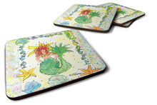 Load image into Gallery viewer, Mermaid Coasters - Set of 4 Lightweight Foam, Absorbent Drink Coasters