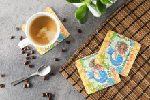 Load image into Gallery viewer, Mermaid Coasters - Set of 4 Lightweight Foam, Absorbent Drink Coasters