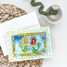 Load image into Gallery viewer, Mermaid Blonde and Red Head Greeting Cards -  Blank Note Cards – 8-Pack of Artist-Designed Cards with Envelopes